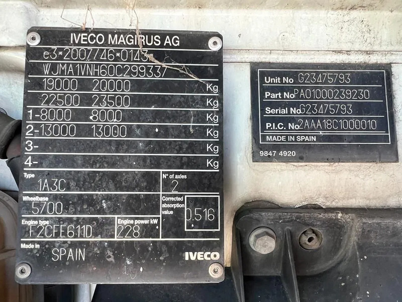 Dropside/ Flatbed truck, Crane truck Iveco Stralis 310 PALFINGER PK14002 - MOTOR DEFECT: picture 12