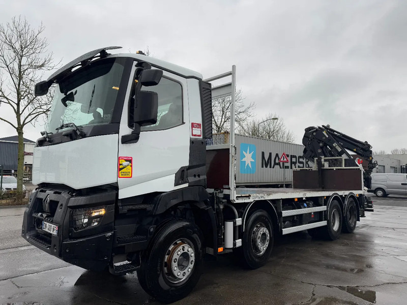 Dropside/ Flatbed truck, Crane truck Renault C430 8X4 - EURO 6 + HIAB 288 E-5 + JIB 70X-4 + REMOTE + FULL STEEL SUSP.: picture 20