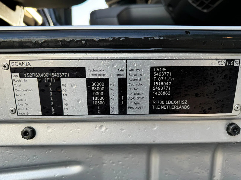 Cab chassis truck Scania R730 V8 8X4 EURO 6 BIG AXLES: picture 16