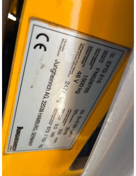 Electric forklift Jungheinrich EFG215 EFG215 triplo460 freelift sideshift 2016 heftruck forklift electrisch: picture 15 Electric forklift Jungheinrich EFG215 EFG215 triplo460 freelift sideshift 2016 heftruck forklift electrisch: picture 15