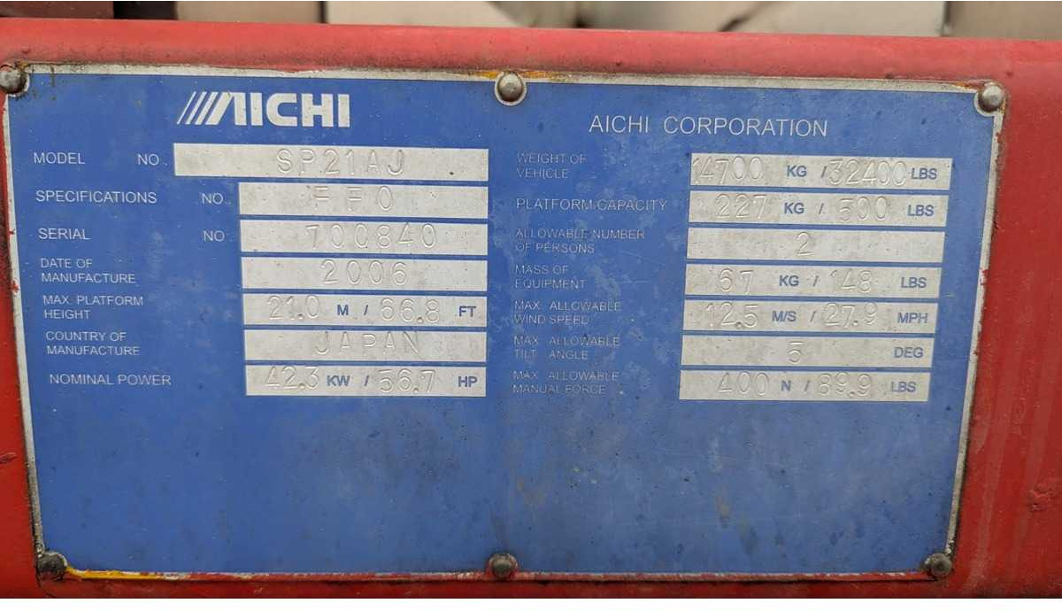 Aichi SP 21 AJ - Aerial platform: picture 5 Aichi SP 21 AJ - Aerial platform: picture 5
