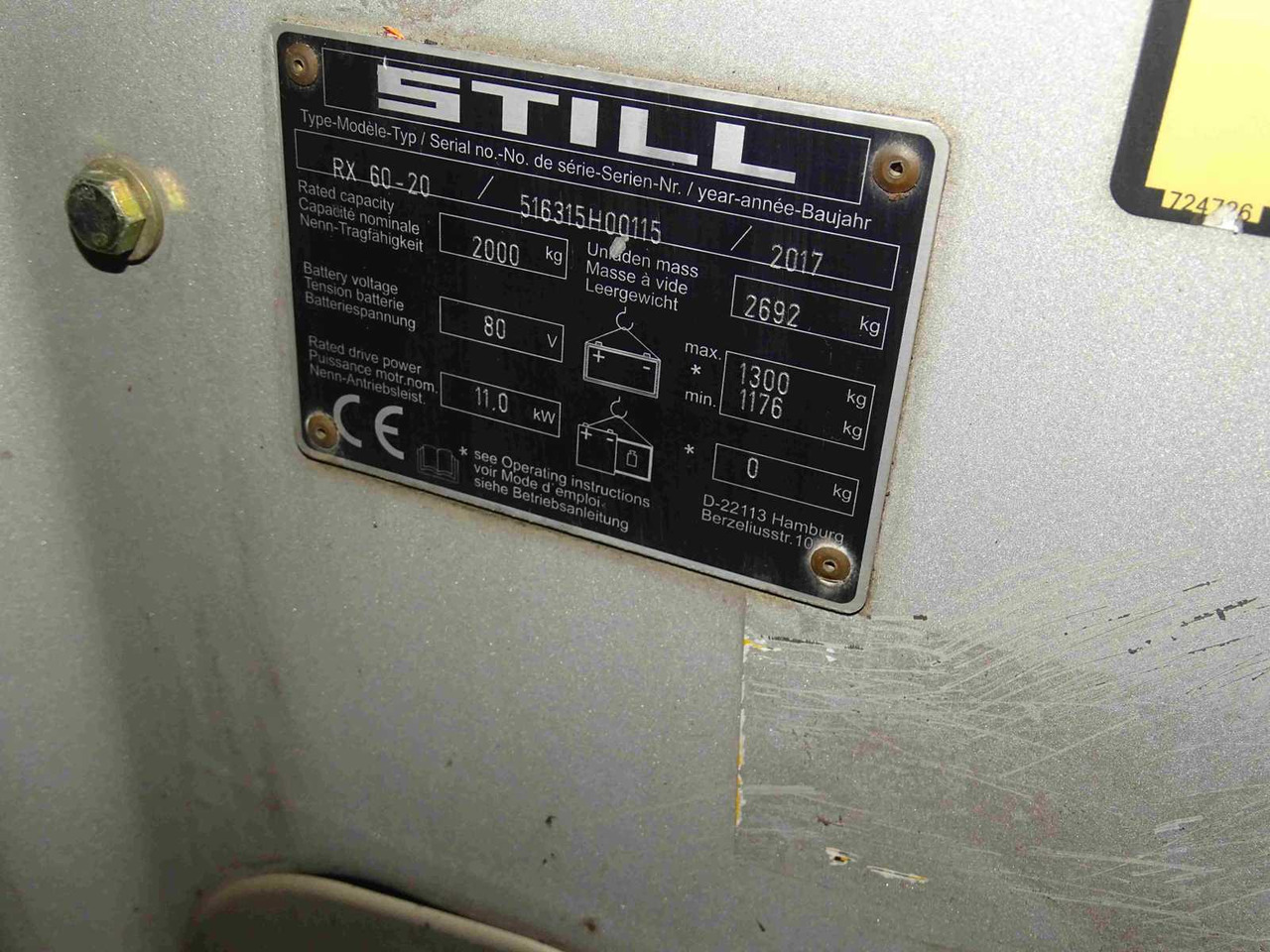 STILL RX60-20 2017 FORKLIFT - Forklift: picture 2 STILL RX60-20 2017 FORKLIFT - Forklift: picture 2