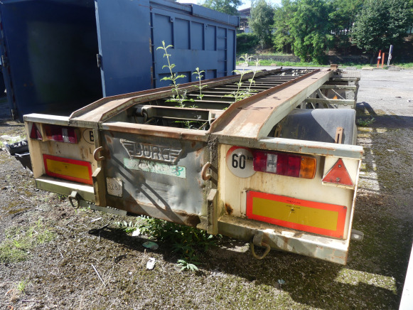 REF:5287 - Remorque porte-container Burg BPDA 10-10 B/1 - Roll-off/ Skip trailer: picture 4 REF:5287 - Remorque porte-container Burg BPDA 10-10 B/1 - Roll-off/ Skip trailer: picture 4