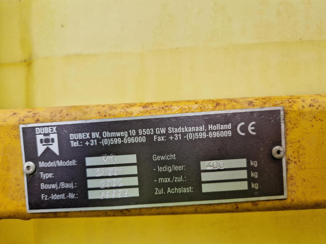 Dubex MODEL 1 - Trailed sprayer: picture 4 Dubex MODEL 1 - Trailed sprayer: picture 4