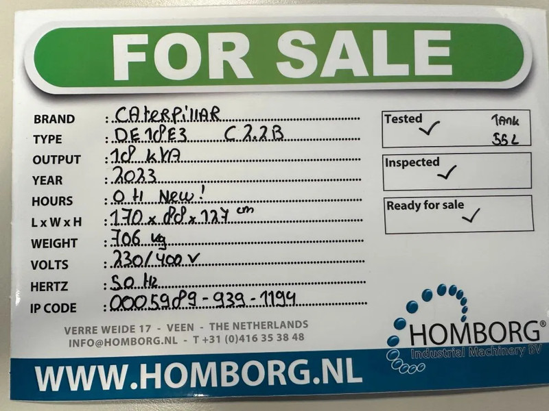 Caterpillar DE18E3 C2.2B 18 kVA Silent Generatorset CAT New ! - Generator set: picture 2 Caterpillar DE18E3 C2.2B 18 kVA Silent Generatorset CAT New ! - Generator set: picture 2