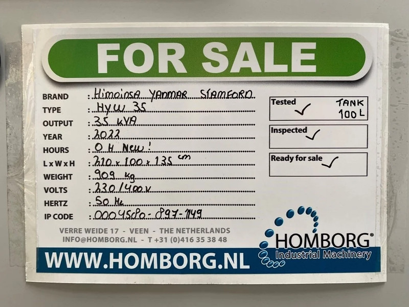 Generator set Himoinsa Yanmar Stamford 35 kVA Supersilent Generatorset Nieuw !: picture 17
