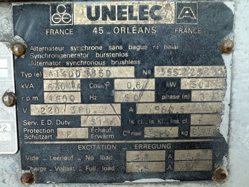 Generator set POYAUD Poyaud Unelec 630 kVA generatorset ex emergency: picture 9