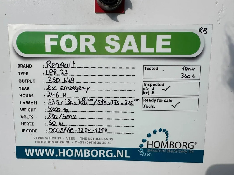 Generator set Renault Leroy Somer 250 kVA generatorset: picture 18