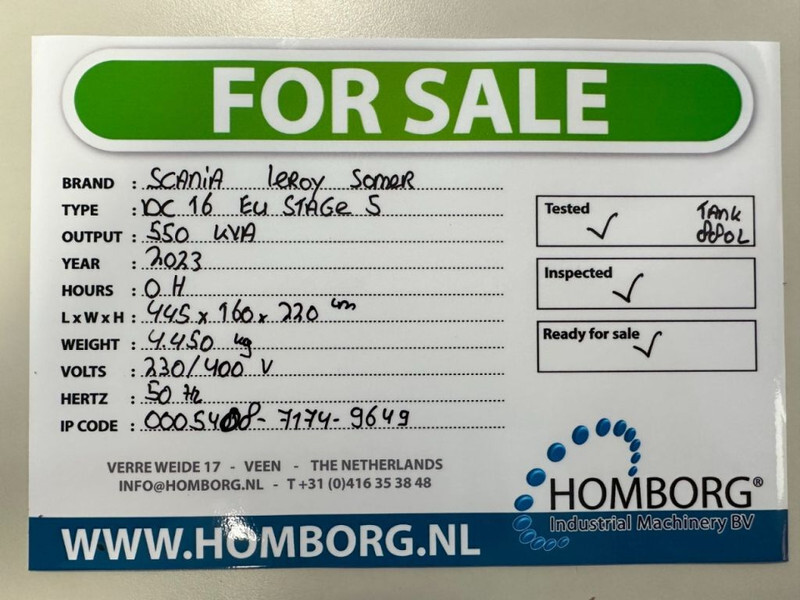 Generator set Scania DC16 Leroy Somer 550 kVA Silent generatorset New ! EU Stage 5 ! Stage V: picture 10