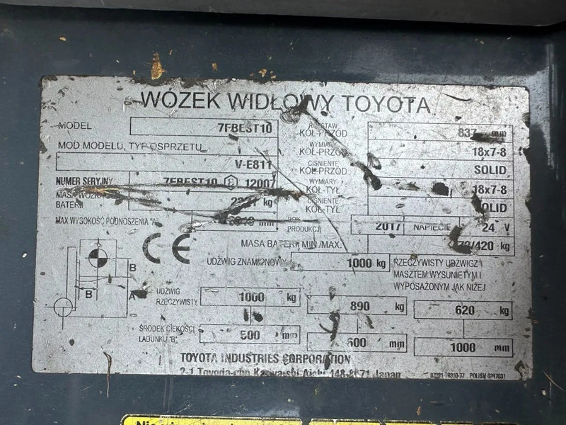 Toyota Traigo 10 7FBEST10 1 ton Duplex Sideshift Elektra Heftruck 2017 ! - Electric forklift: picture 4 Toyota Traigo 10 7FBEST10 1 ton Duplex Sideshift Elektra Heftruck 2017 ! - Electric forklift: picture 4