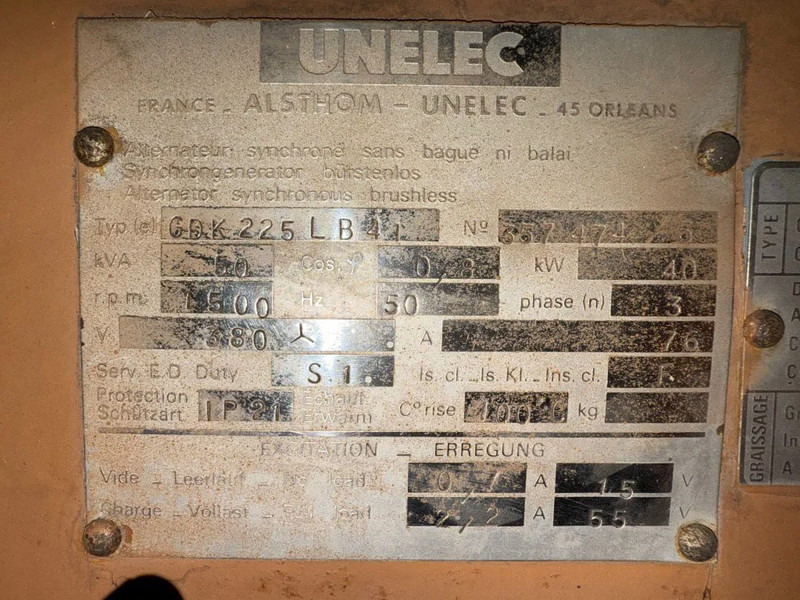 Generator set VM Alsthom Unelec 55 kVA Silent generatorset: picture 9