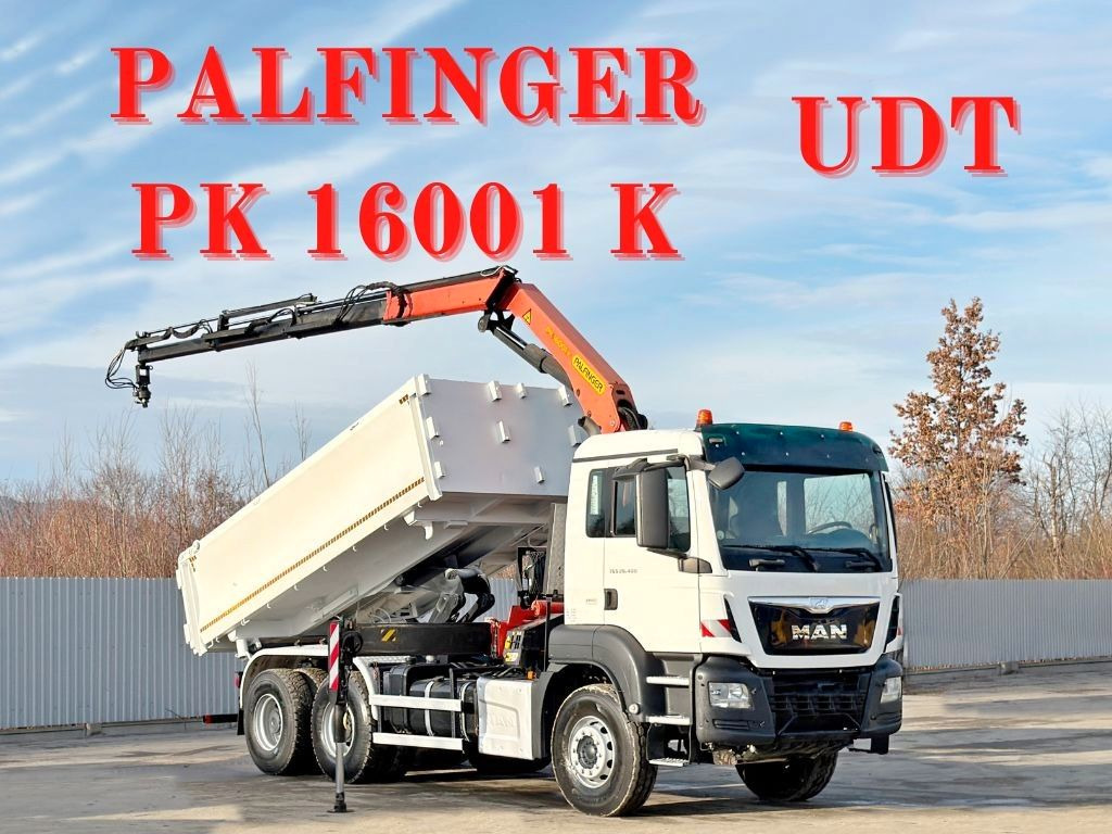 MAN TGS 26.400 * PALFINGER PK 16001 K + FUNK * 6x4 - Tipper, Crane truck: picture 1 MAN TGS 26.400 * PALFINGER PK 16001 K + FUNK * 6x4 - Tipper, Crane truck: picture 1