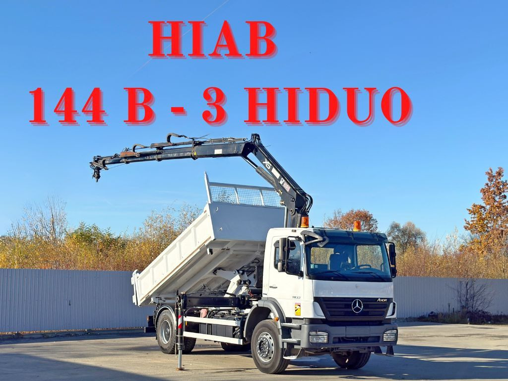 Mercedes-Benz AXOR 1833 * HIAB 144 B - 3 HIDUO + FUNK * TOP - Tipper, Crane truck: picture 1 Mercedes-Benz AXOR 1833 * HIAB 144 B - 3 HIDUO + FUNK * TOP - Tipper, Crane truck: picture 1