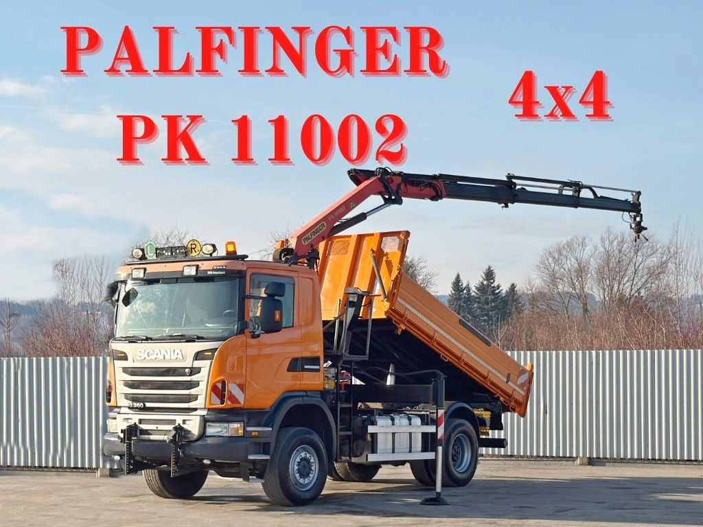 Scania G 360 * KIPPER 4,15m * PALFINGER PK 11002/ 4x4 - Crane truck: picture 1 Scania G 360 * KIPPER 4,15m * PALFINGER PK 11002/ 4x4 - Crane truck: picture 1