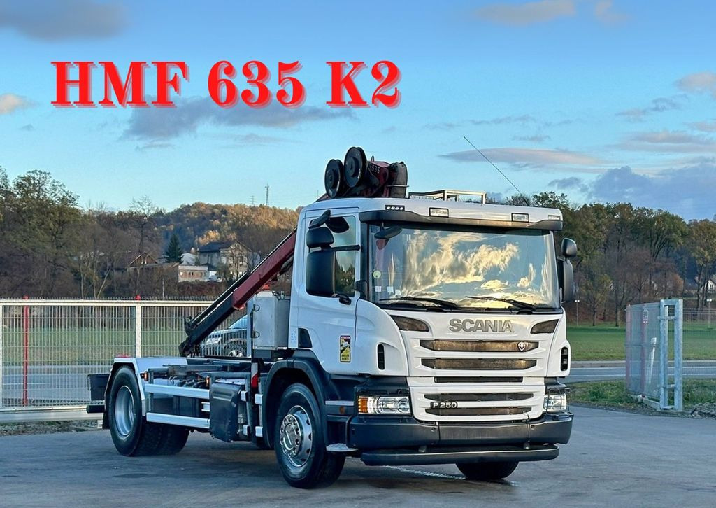 Scania P250* FAHRGESTEL 4,30* HMF 635 K2/FUNK* TOP Scania P250* FAHRGESTEL 4,30* HMF 635 K2/FUNK* TOP - Crane truck: picture 1 Scania P250* FAHRGESTEL 4,30* HMF 635 K2/FUNK* TOP Scania P250* FAHRGESTEL 4,30* HMF 635 K2/FUNK* TOP - Crane truck: picture 1