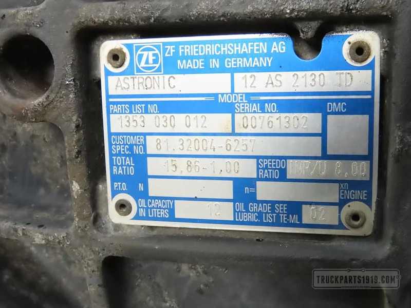 MAN Gearbox & Clutch Parts Versnellingsbak 12AS2130TD - Gearbox for Truck: picture 3 MAN Gearbox & Clutch Parts Versnellingsbak 12AS2130TD - Gearbox for Truck: picture 3