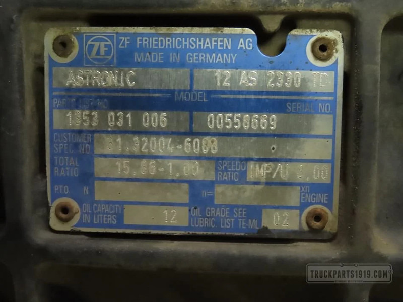 MAN Gearbox & Clutch Parts Versnellingsbak 12AS2330TD - Gearbox for Truck: picture 3 MAN Gearbox & Clutch Parts Versnellingsbak 12AS2330TD - Gearbox for Truck: picture 3