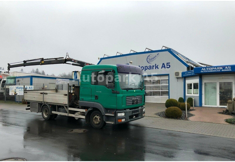 MAN TGL 8.180 Flatbed + Crane Hiab 055 - Dropside/ Flatbed truck, Crane truck: picture 2 MAN TGL 8.180 Flatbed + Crane Hiab 055 - Dropside/ Flatbed truck, Crane truck: picture 2