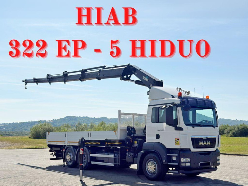 MAN TGS 26.400 * HIAB 322 EP-5 HIDUO + FUNK* TOP - Dropside/ Flatbed truck, Crane truck: picture 1 MAN TGS 26.400 * HIAB 322 EP-5 HIDUO + FUNK* TOP - Dropside/ Flatbed truck, Crane truck: picture 1