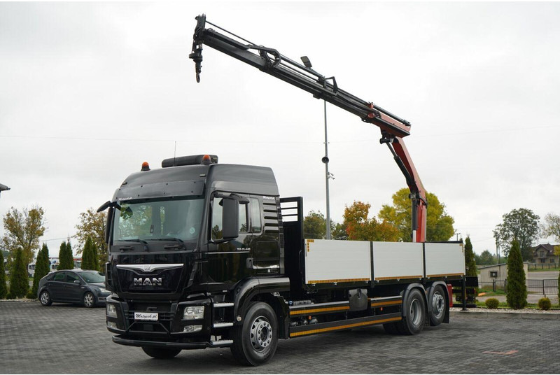 MAN TGS 26.440 / 6X2 / SKRZYNIOWY 7,5 M / OŚ PODNOSZONA  + HDS PALFI - Dropside/ Flatbed truck, Crane truck: picture 3 MAN TGS 26.440 / 6X2 / SKRZYNIOWY 7,5 M / OŚ PODNOSZONA  + HDS PALFI - Dropside/ Flatbed truck, Crane truck: picture 3