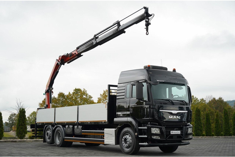 MAN TGS 26.440 / 6X2 / SKRZYNIOWY 7,5 M / OŚ PODNOSZONA  + HDS PALFI - Dropside/ Flatbed truck, Crane truck: picture 2 MAN TGS 26.440 / 6X2 / SKRZYNIOWY 7,5 M / OŚ PODNOSZONA  + HDS PALFI - Dropside/ Flatbed truck, Crane truck: picture 2