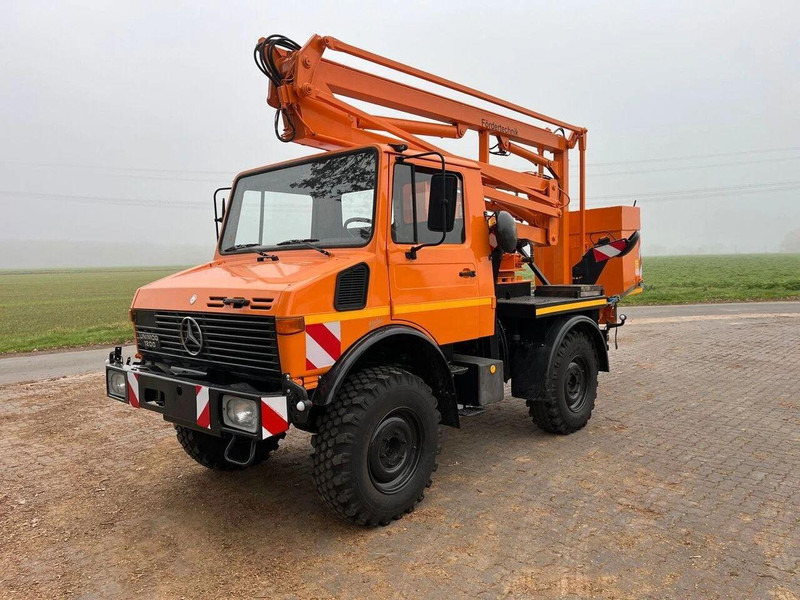 Mercedes-Benz Unimog 1200 4x4 - Lifting basket - Truck mounted aerial platform, Crane truck: picture 1 Mercedes-Benz Unimog 1200 4x4 - Lifting basket - Truck mounted aerial platform, Crane truck: picture 1