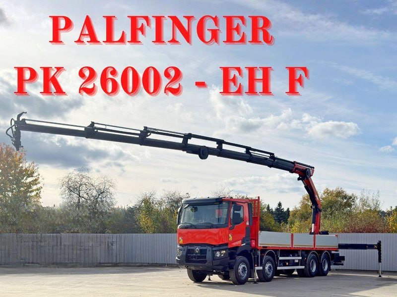 Renault C430 * PALFINGER PK 26002 - EH F + FUNK/ 8x4 - Dropside/ Flatbed truck, Crane truck: picture 1 Renault C430 * PALFINGER PK 26002 - EH F + FUNK/ 8x4 - Dropside/ Flatbed truck, Crane truck: picture 1