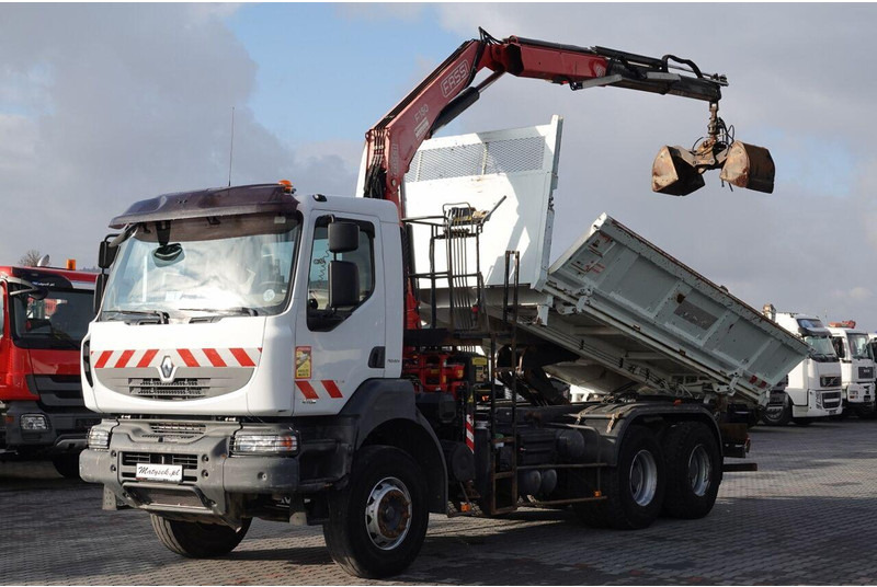 Renault KERAX 410 / 6x4 / WYWROTKA + HDS FASSI F150 / HYDROBURTA / BORDM - Tipper, Crane truck: picture 1 Renault KERAX 410 / 6x4 / WYWROTKA + HDS FASSI F150 / HYDROBURTA / BORDM - Tipper, Crane truck: picture 1