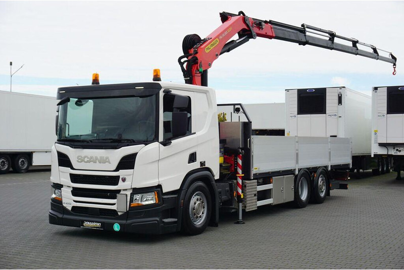 Scania P 410 / 6 X 2 / SKRZYNIOWY + HDS / PALFINGER PK 24 001 / OŚ SKRĘ - Dropside/ Flatbed truck, Crane truck: picture 1 Scania P 410 / 6 X 2 / SKRZYNIOWY + HDS / PALFINGER PK 24 001 / OŚ SKRĘ - Dropside/ Flatbed truck, Crane truck: picture 1