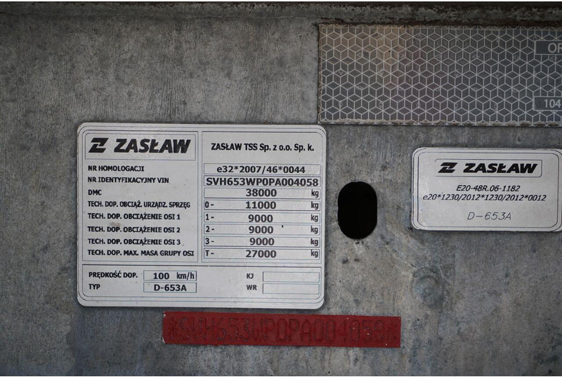 Tipper semi-trailer ZASŁAW D-653A / WYWROTKA ALUMINIOWA / 47 m3 / 2024 ROK / KLAPO-DRZWI /: picture 20