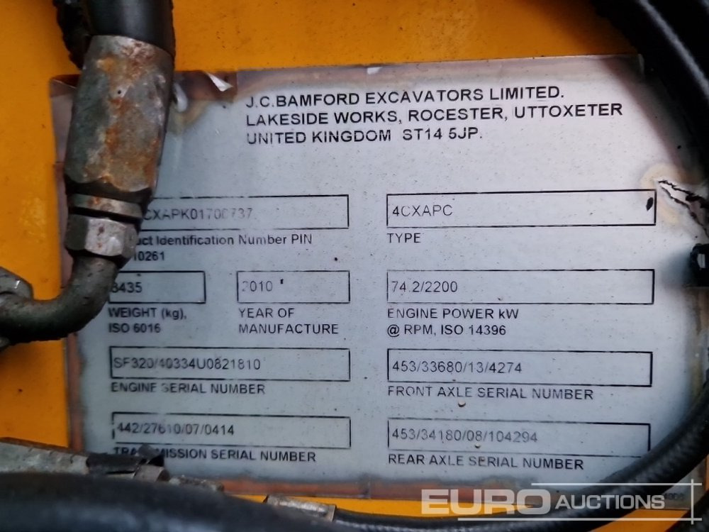 Backhoe loader 2010 JCB 4CX: picture 39