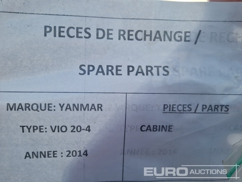 Spare parts for Excavator Cabin to suit Yanmar VIO20-4: picture 8