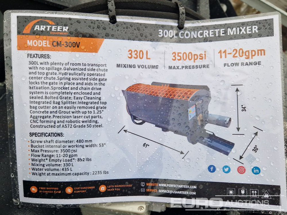 Concrete mixer Unused 2025 Arteer CM-300V: picture 9