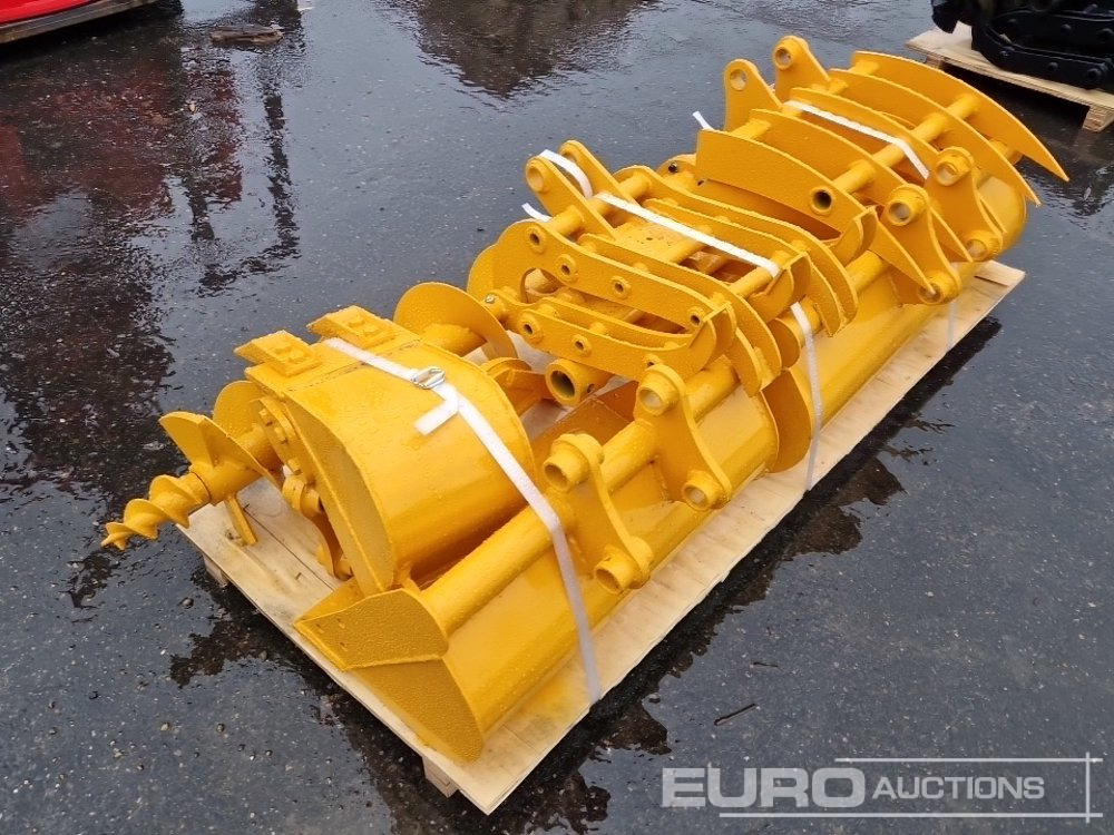 Unused 2025 GIYI QTY (8) CAT 301 Excavator Attachment, Rake, Ripper, Grabber, 12” Auger, 16” Auger, 8” Digging Bucket, 24”, 32” Ditching Bucket - Bucket: picture 2 Unused 2025 GIYI QTY (8) CAT 301 Excavator Attachment, Rake, Ripper, Grabber, 12” Auger, 16” Auger, 8” Digging Bucket, 24”, 32” Ditching Bucket - Bucket: picture 2