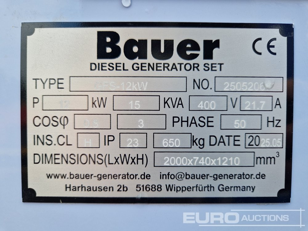 Generator set Unused Bauer GFS-12KW: picture 14