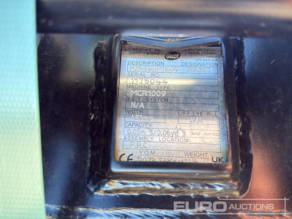 Geith Bucket H03-0450-11404 to Suit MCR1009 (S/Ns 1175044, 1175046) (2 of) - Bucket: picture 5 Geith Bucket H03-0450-11404 to Suit MCR1009 (S/Ns 1175044, 1175046) (2 of) - Bucket: picture 5