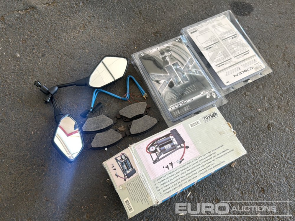 Set of Foot Pump, Brake Pads, Adjusting Taper Bolts (2 of), Motorbike Mirror - Construction equipment: picture 3 Set of Foot Pump, Brake Pads, Adjusting Taper Bolts (2 of), Motorbike Mirror - Construction equipment: picture 3
