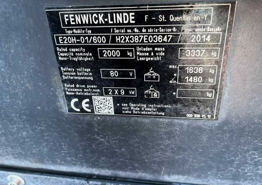 Linde E20H-01/600 - Electric forklift: picture 4 Linde E20H-01/600 - Electric forklift: picture 4