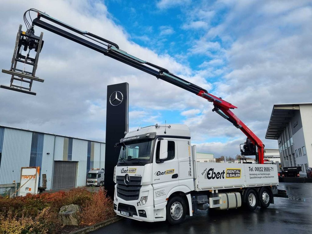 Mercedes-Benz Actros 2745 L 6x2 Baustoffpritsche+Kran Retarder - Dropside/ Flatbed truck, Crane truck: picture 1 Mercedes-Benz Actros 2745 L 6x2 Baustoffpritsche+Kran Retarder - Dropside/ Flatbed truck, Crane truck: picture 1