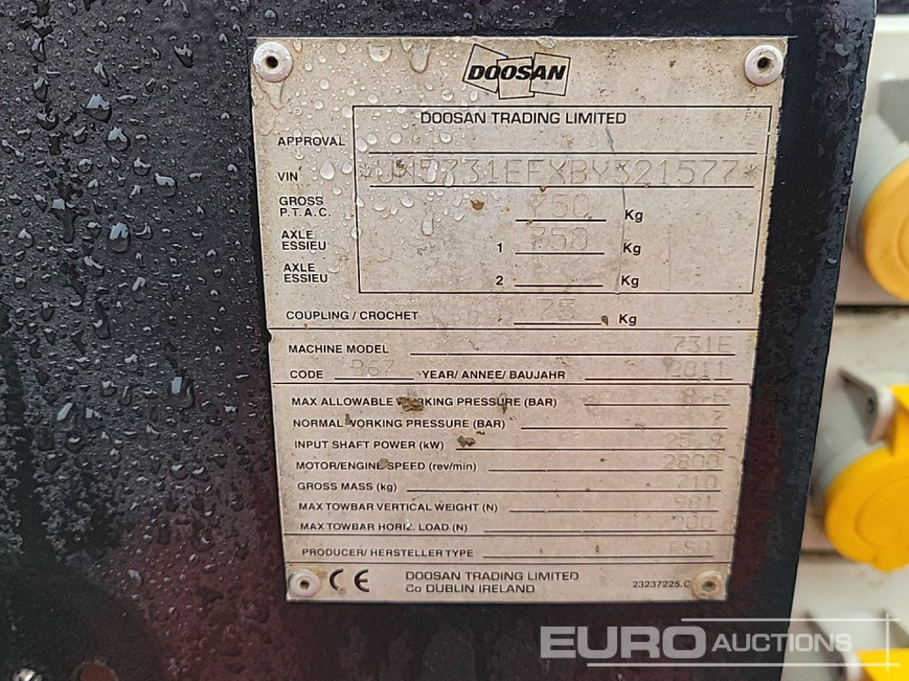 Air compressor 2011 Doosan 731E: picture 29