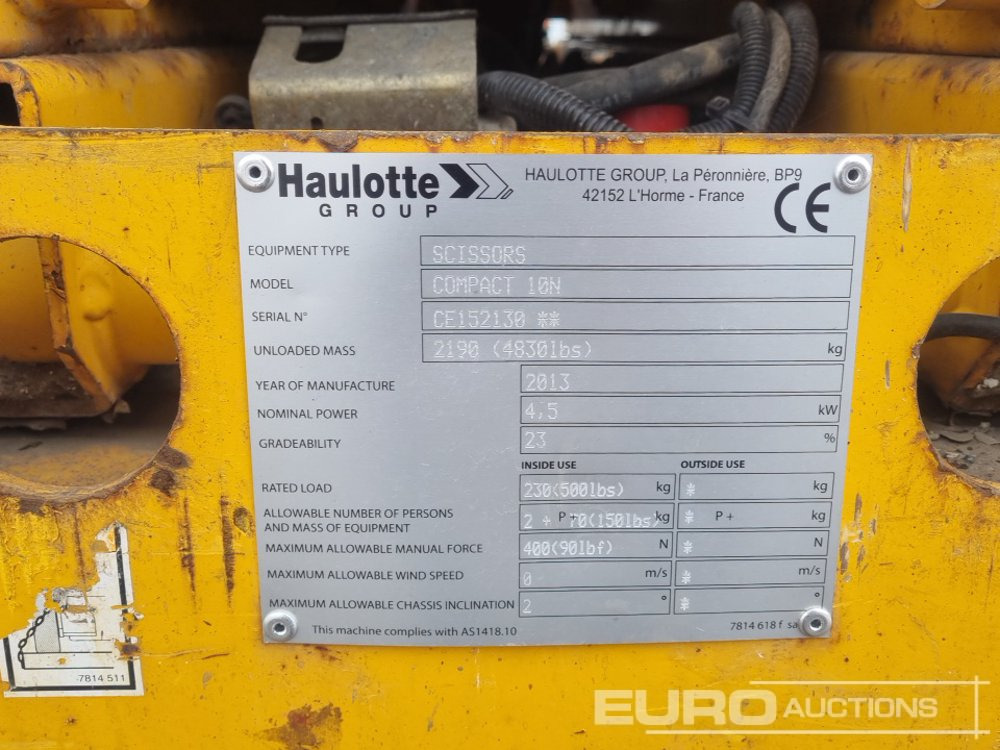 Aerial platform 2013 Haulotte Compact 10N: picture 27