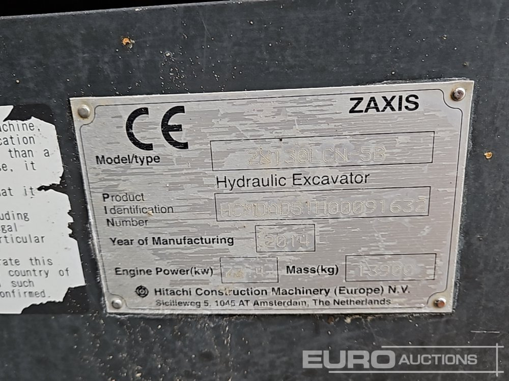 Crawler excavator 2014 Hitachi ZX130LCN-5B: picture 44