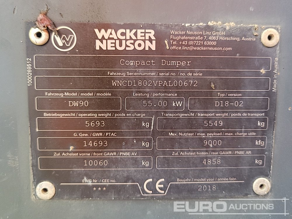 Mini dumper 2018 Wacker Neuson DW90: picture 34 Mini dumper 2018 Wacker Neuson DW90: picture 34