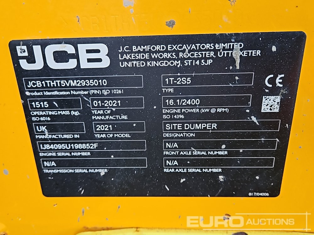 Mini dumper 2021 JCB 1T-2S5: picture 37