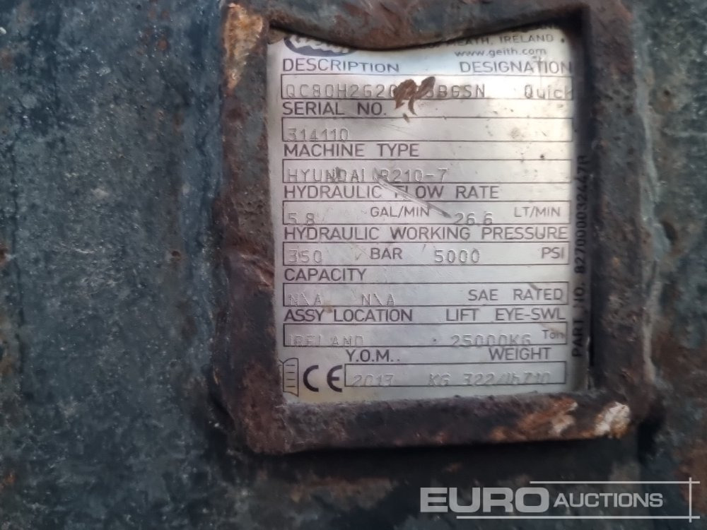 Quick coupler Geith Hydraulic Double Lock Quick Hitch 80mm Pin to suit 20 Ton Excavator: picture 16 Quick coupler Geith Hydraulic Double Lock Quick Hitch 80mm Pin to suit 20 Ton Excavator: picture 16