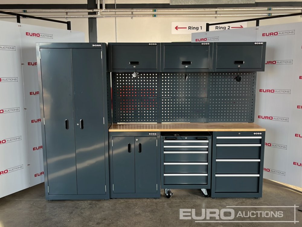 Unused Boss 2.6m 9 Drawer, 5 Cabinet Tool Station - Construction equipment: picture 2 Unused Boss 2.6m 9 Drawer, 5 Cabinet Tool Station - Construction equipment: picture 2