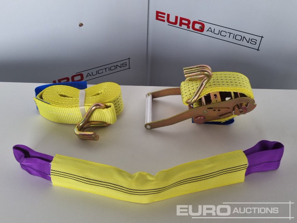 Construction equipment Unused Boss 4M x 50mm 5 Ton Ratchet Straps with Sling (4 of): picture 26