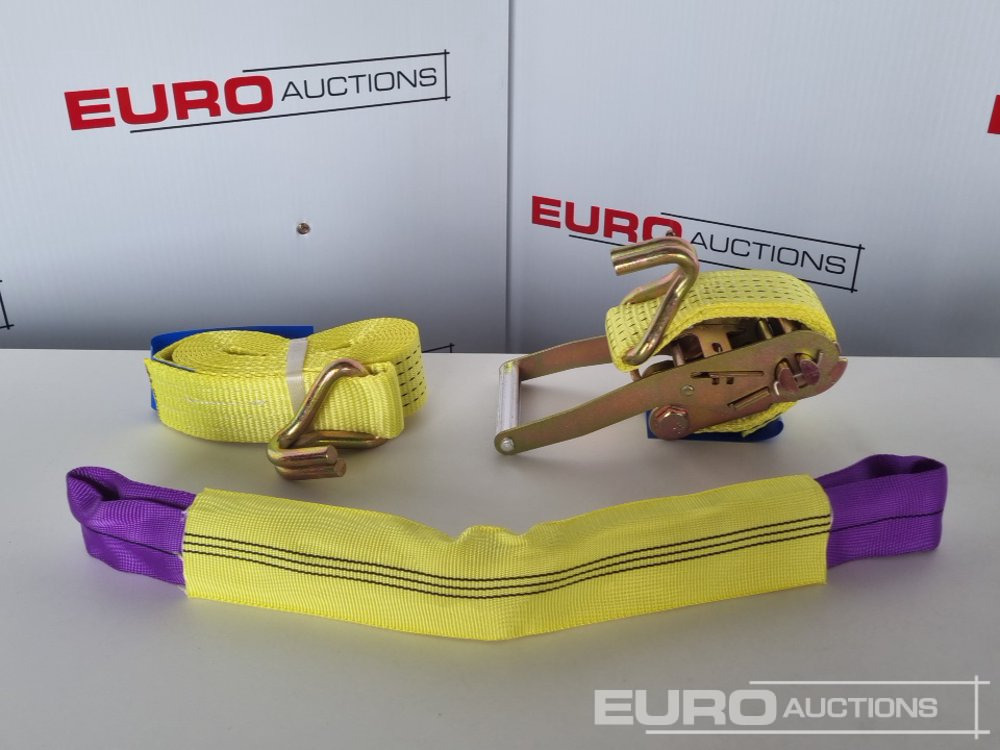 Construction equipment Unused Boss 4M x 50mm 5 Ton Ratchet Straps with Sling (4 of): picture 25