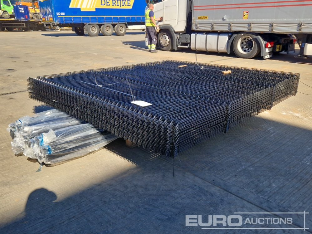 Unused Galvanised & Powder Coated Heavy Duty (5mm) Wire Mesh Fencing, 25 x H2.4m x W2.2m Panels, 26 x 60mm x 60mm x3m Posts, with Fittings (Black) - Construction equipment: picture 1 Unused Galvanised & Powder Coated Heavy Duty (5mm) Wire Mesh Fencing, 25 x H2.4m x W2.2m Panels, 26 x 60mm x 60mm x3m Posts, with Fittings (Black) - Construction equipment: picture 1