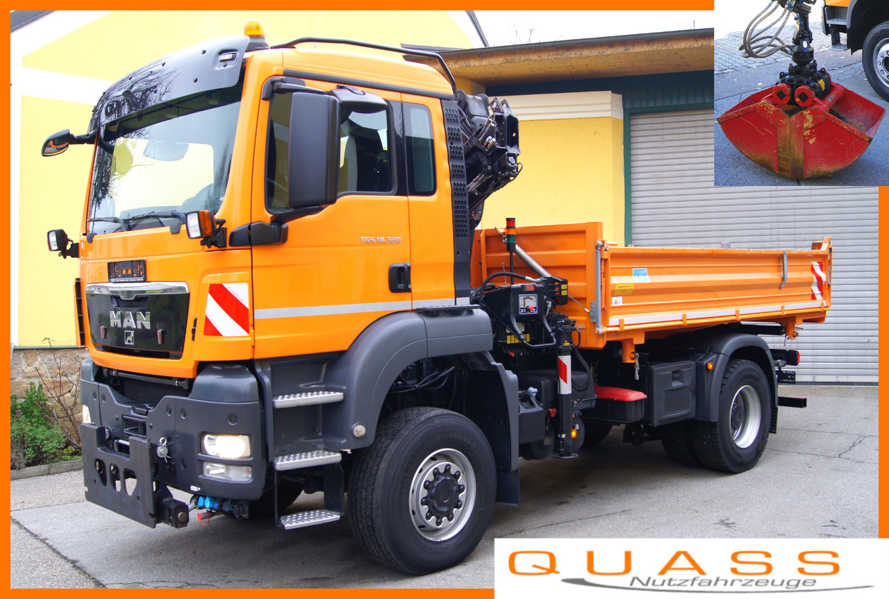 MAN TGS 18.320 BL 4x4 / HIAB 088 B-2 / Winterdienst - Tipper, Crane truck: picture 1 MAN TGS 18.320 BL 4x4 / HIAB 088 B-2 / Winterdienst - Tipper, Crane truck: picture 1